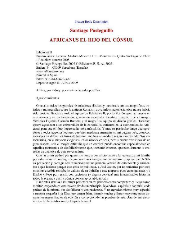 Portada de Africanus, el hijo del cónsul